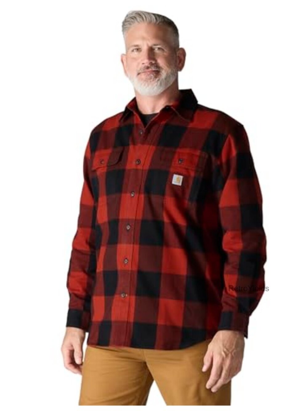 Loose Fit Heavyweight Flannel Plaid Button Down Work Shirt Long Sleeve